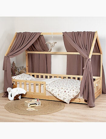 Ciel de lit cabane en gaze de coton duo 420 cm