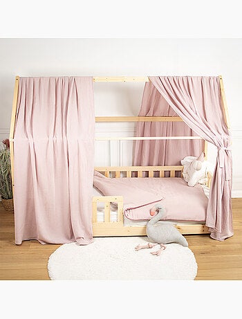 Ciel de lit cabane en gaze de coton duo 420 cm