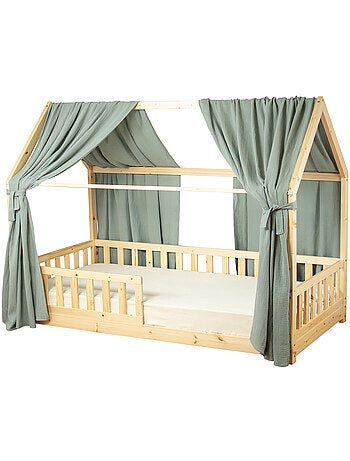 Ciel de lit cabane en gaze de coton duo 420 cm