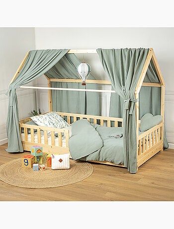 Ciel de lit cabane en gaze de coton duo 420 cm