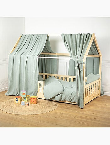 Ciel de lit cabane en gaze de coton duo 420 cm