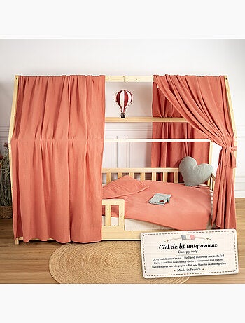 Ciel de lit cabane en gaze de coton solo 330 cm