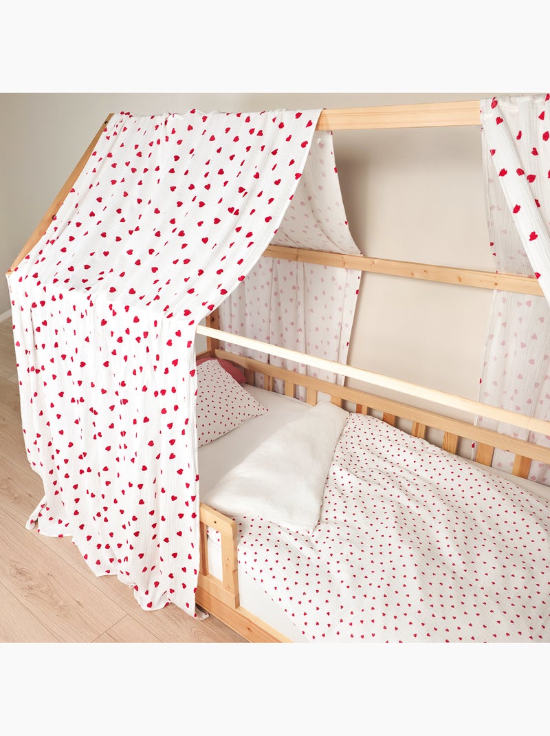 Ciel de lit cabane en gaze de coton solo 330 cm Rouge - Kiabi