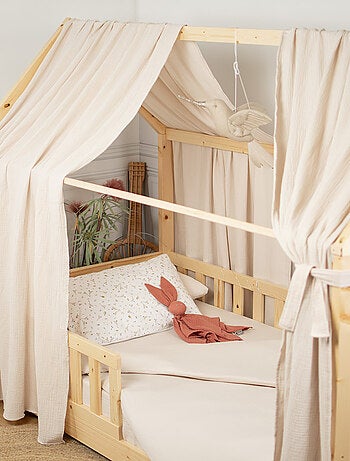 Ciel de lit cabane en gaze de coton solo 360 cm