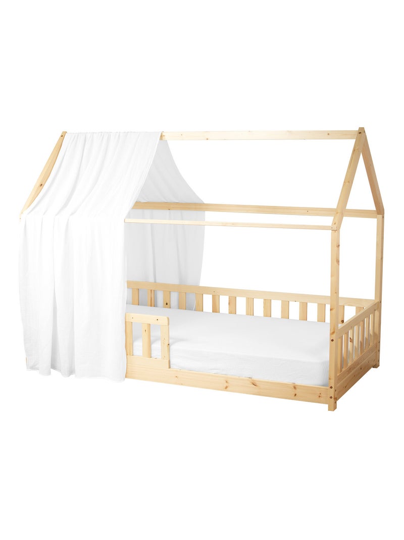 Ciel de lit cabane en gaze de coton solo 360 cm Blanc - Kiabi