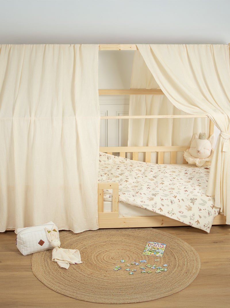Ciel de lit cabane en gaze de coton solo 360 cm Ecru - Kiabi