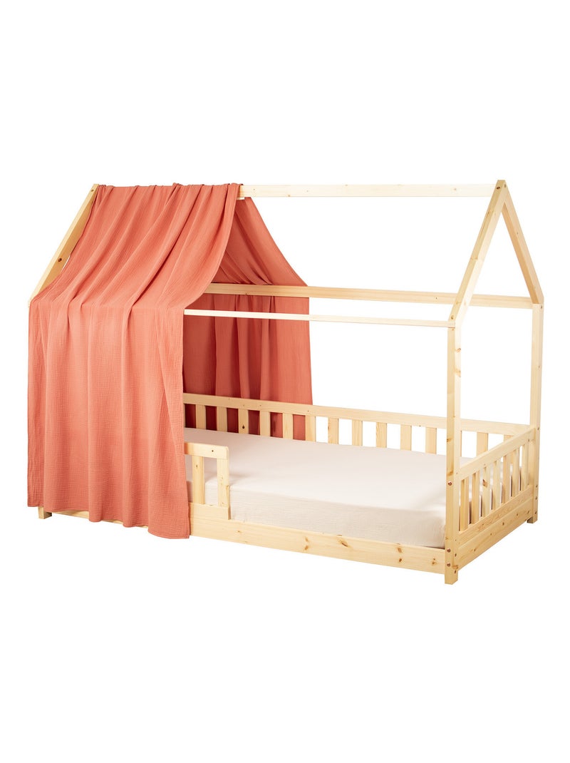 Ciel de lit cabane en gaze de coton solo 360 cm Marron - Kiabi