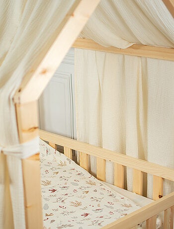 Ciel de lit cabane en gaze de coton solo 390 cm