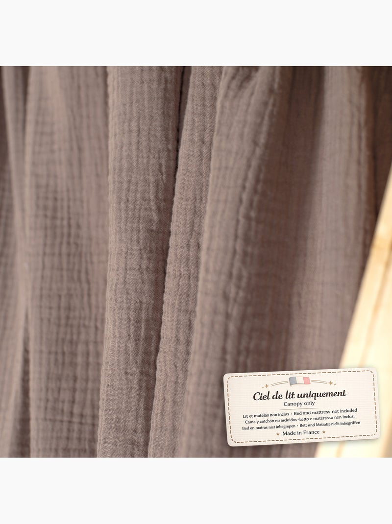 Ciel de lit cabane en gaze de coton solo 390 cm Marron chocolat - Kiabi