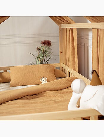 Ciel de lit cabane en gaze de coton solo 390 cm