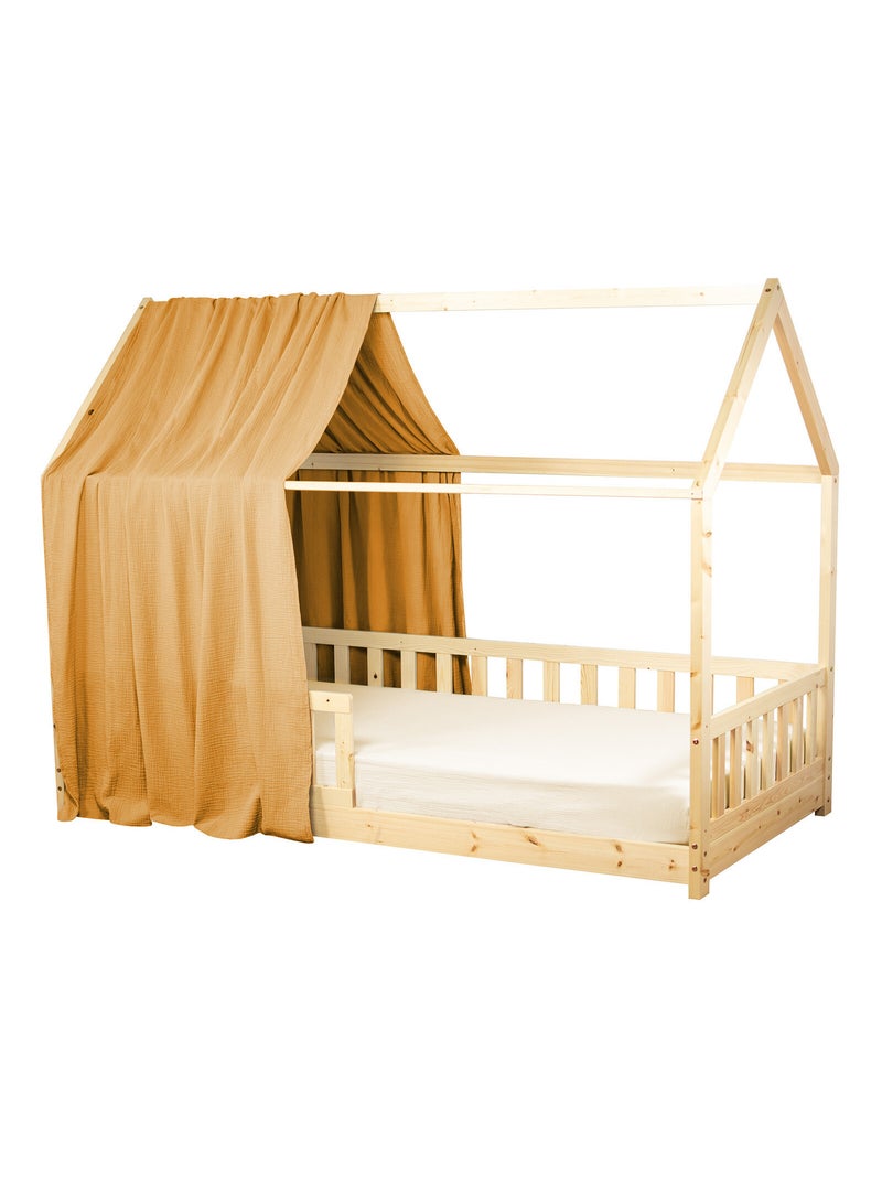 Ciel de lit cabane en gaze de coton solo 420 cm Marron clair - Kiabi