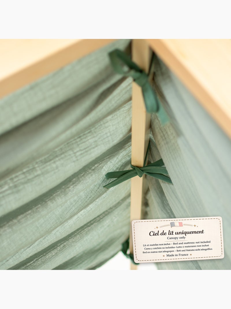 Ciel de lit cabane en gaze de coton solo 420 cm Vert d'eau - Kiabi