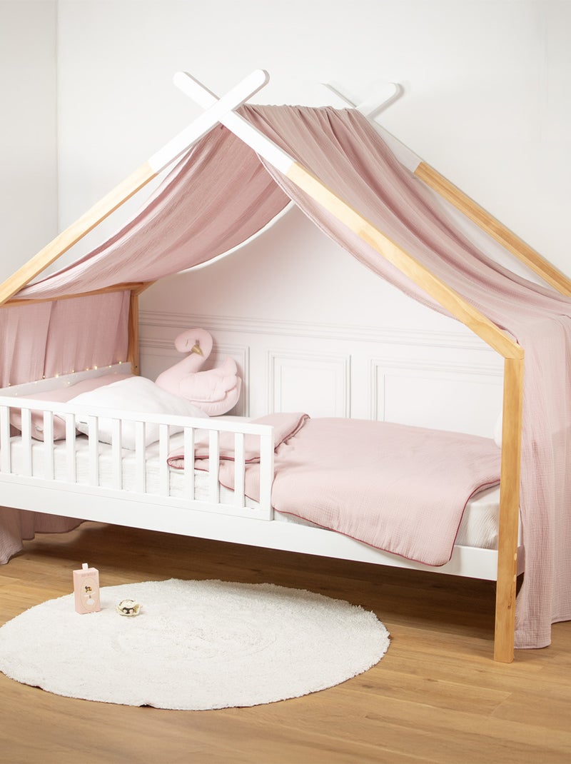 Ciel de lit cabane, toile en gaze de coton, Jeanne SEVIRA KIDS Rose - Kiabi