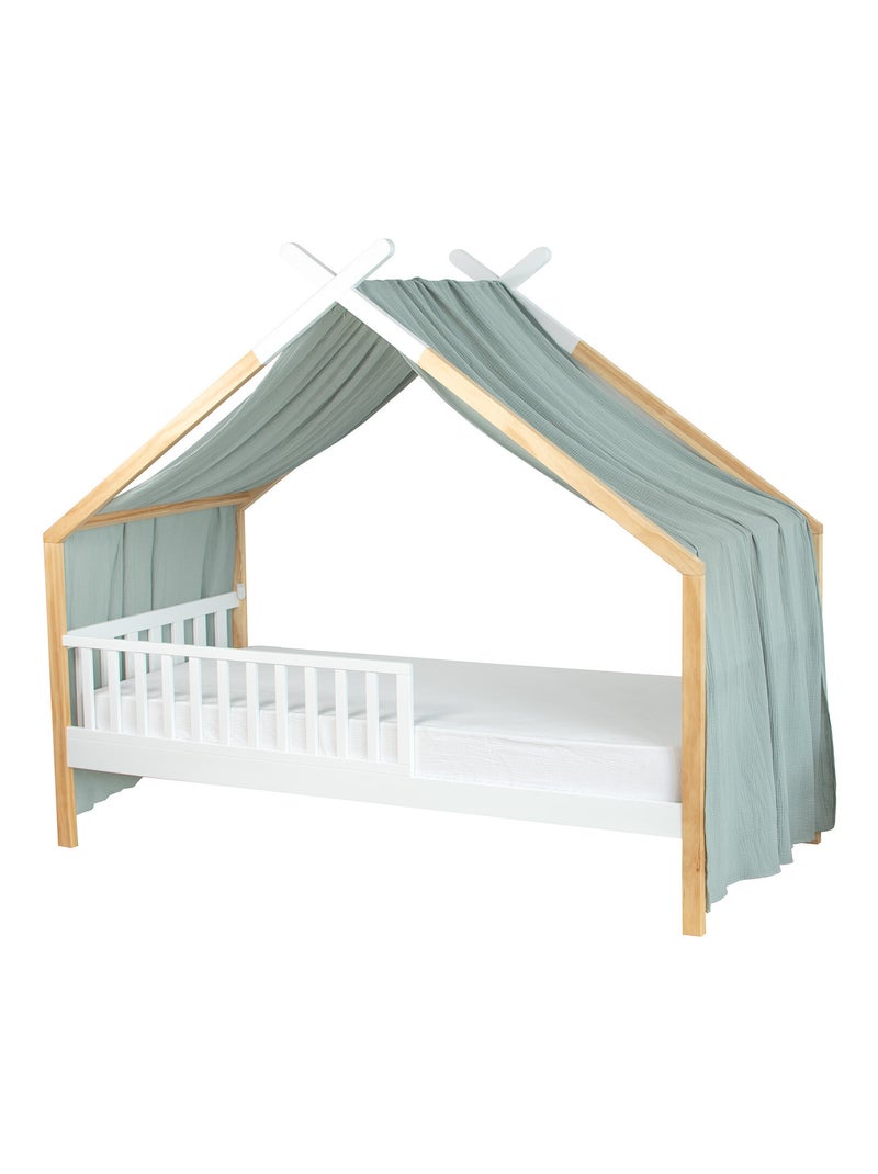Ciel de lit cabane, toile en gaze de coton, Jeanne SEVIRA KIDS Vert d'eau - Kiabi