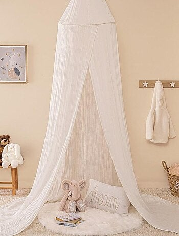 Ciel de lit double gaze de coton vert
