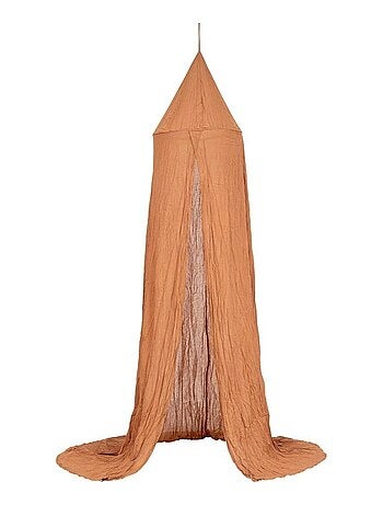 Ciel de lit double gaze de coton noisette