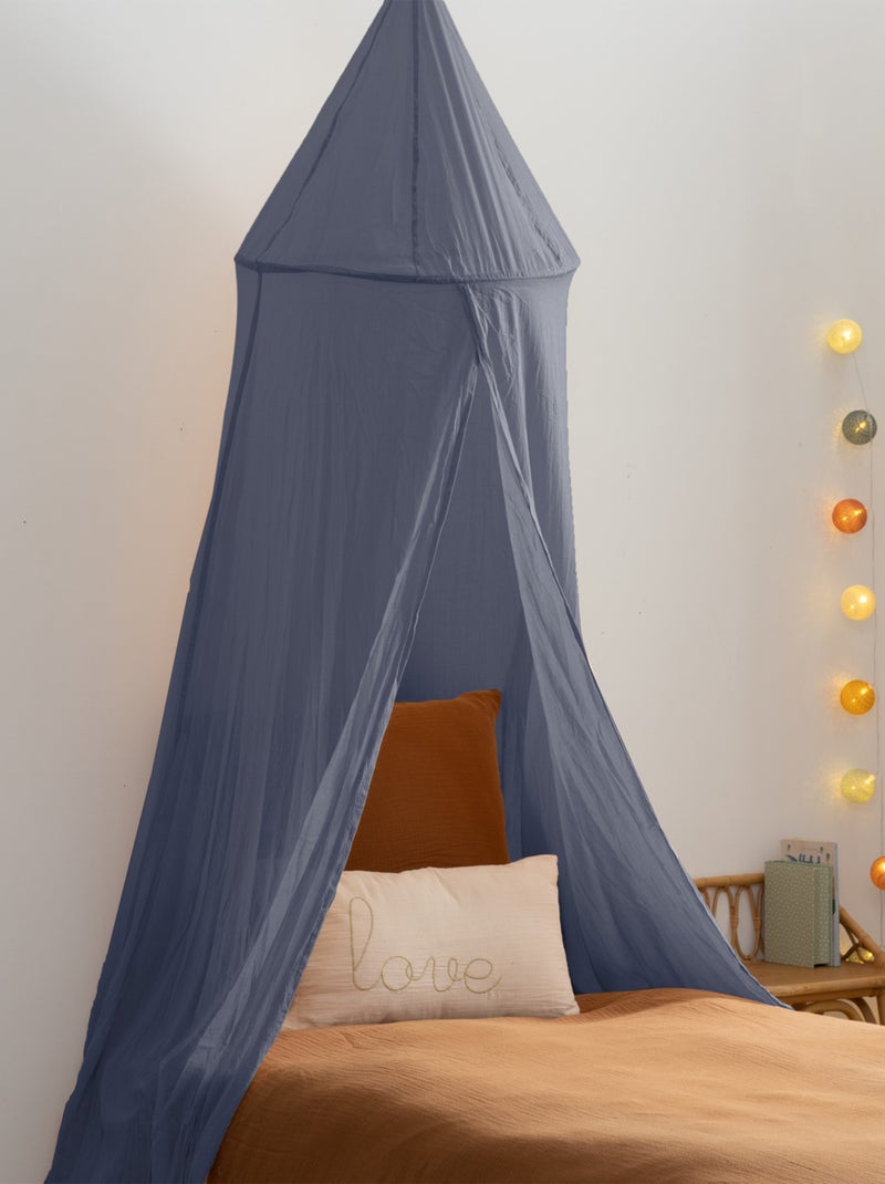 Ciel de lit en double gaze de coton Bleu - Kiabi