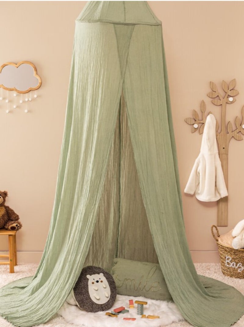 Ciel de lit en double gaze de coton Vert clair - Kiabi