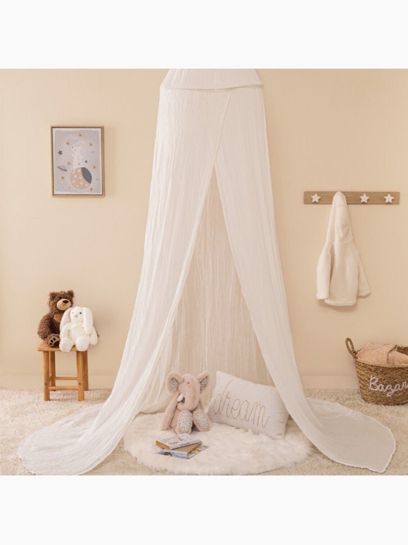 Ciel de lit gaze de coton lili Blanc - Kiabi