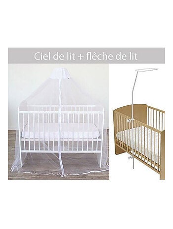 Ciel de lit Moustiquaire + flèche simple pour lit