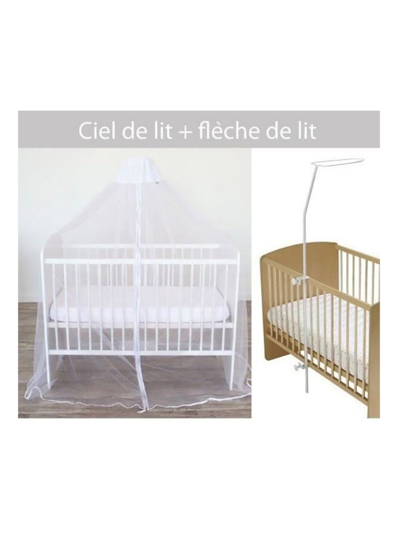 Ciel de lit Moustiquaire + flèche simple pour lit Blanc - Kiabi