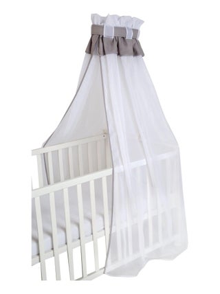 Ciel de lit transparent avec ruban gris pour bébé et enfant ' Roba'