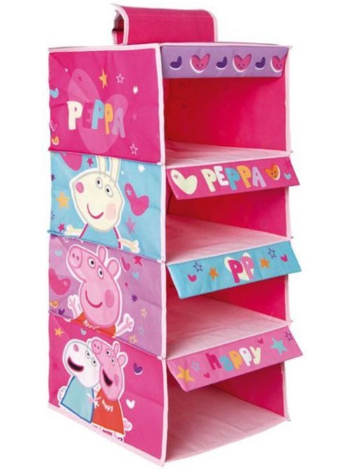 Cintre organisateur de dressing - PEPPA PIG - 4 niveaux - Rose - Pliable - 29x28x71 cm - Kiabi