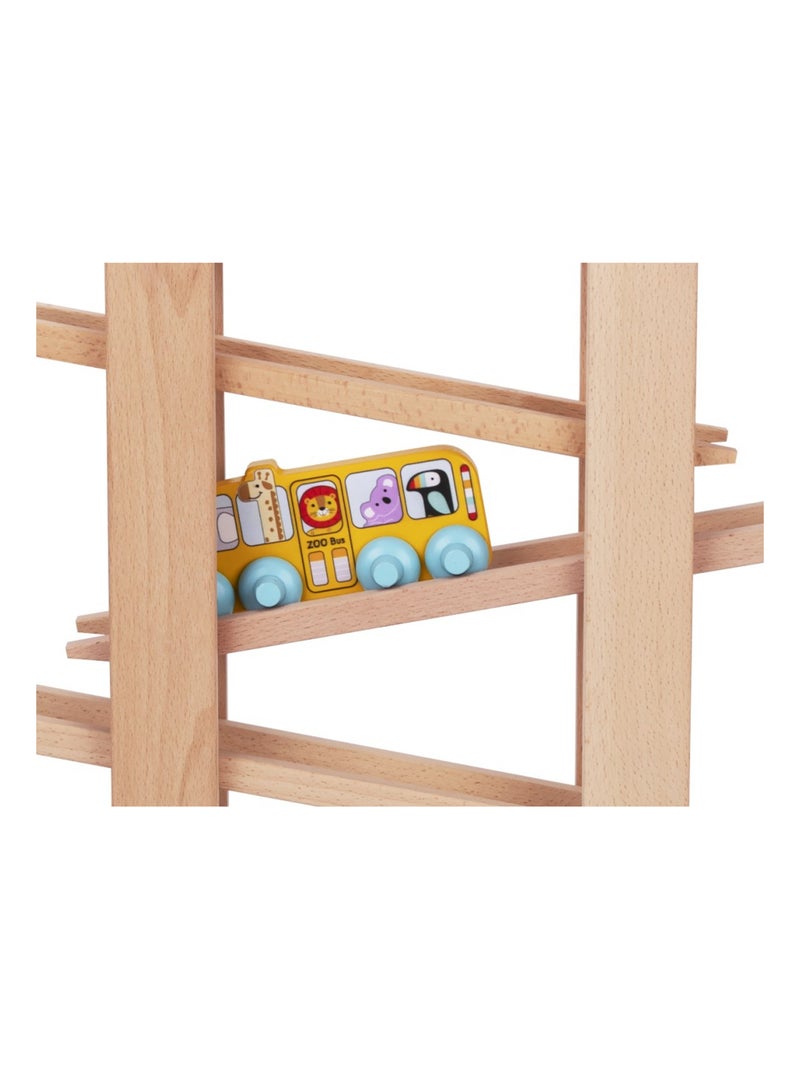 Circuit à billes en bois set voiture bus Beige - Kiabi