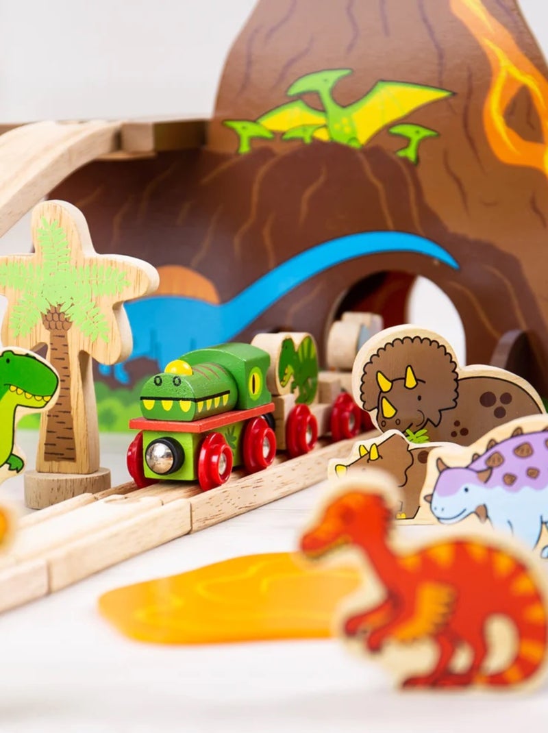 Circuit de train Dinosaure Beige - Kiabi