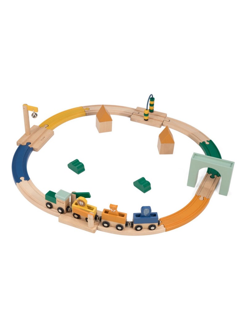 Circuit de train en bois effet bois FSC® Multicolore - Kiabi