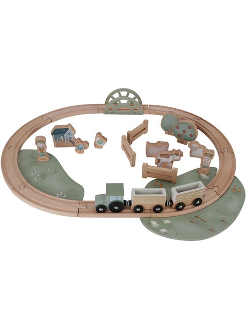 Circuit de train en bois safari friends - Kiabi