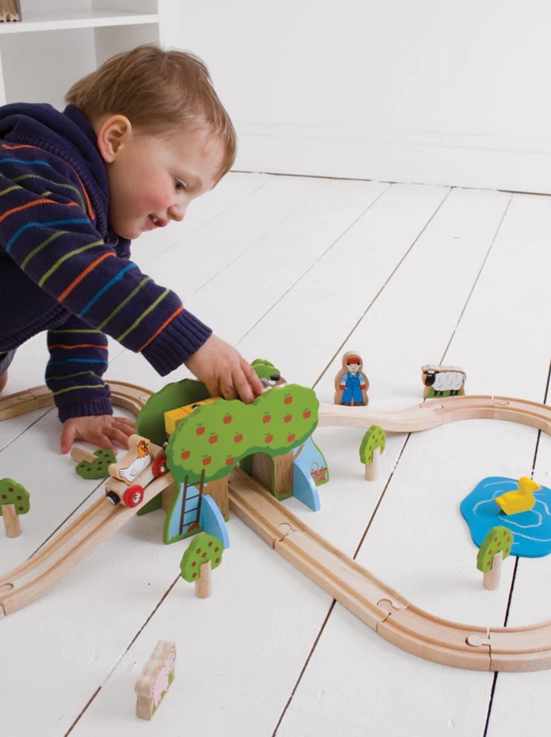 Circuit de train Ferme Beige - Kiabi