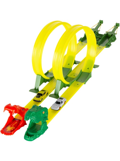 Circuit de voitures dinosaures avec double lanceur et deux voitures teamsterz - Kiabi Circuit de voitures dinosaures avec double lanceur et deux voitures teamsterz - Kiabi