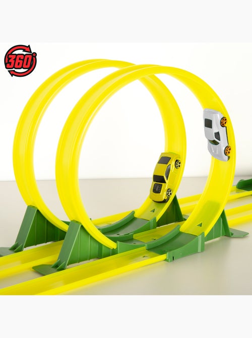 Circuit de voitures dinosaures avec double lanceur et deux voitures teamsterz - Kiabi Circuit de voitures dinosaures avec double lanceur et deux voitures teamsterz - Kiabi