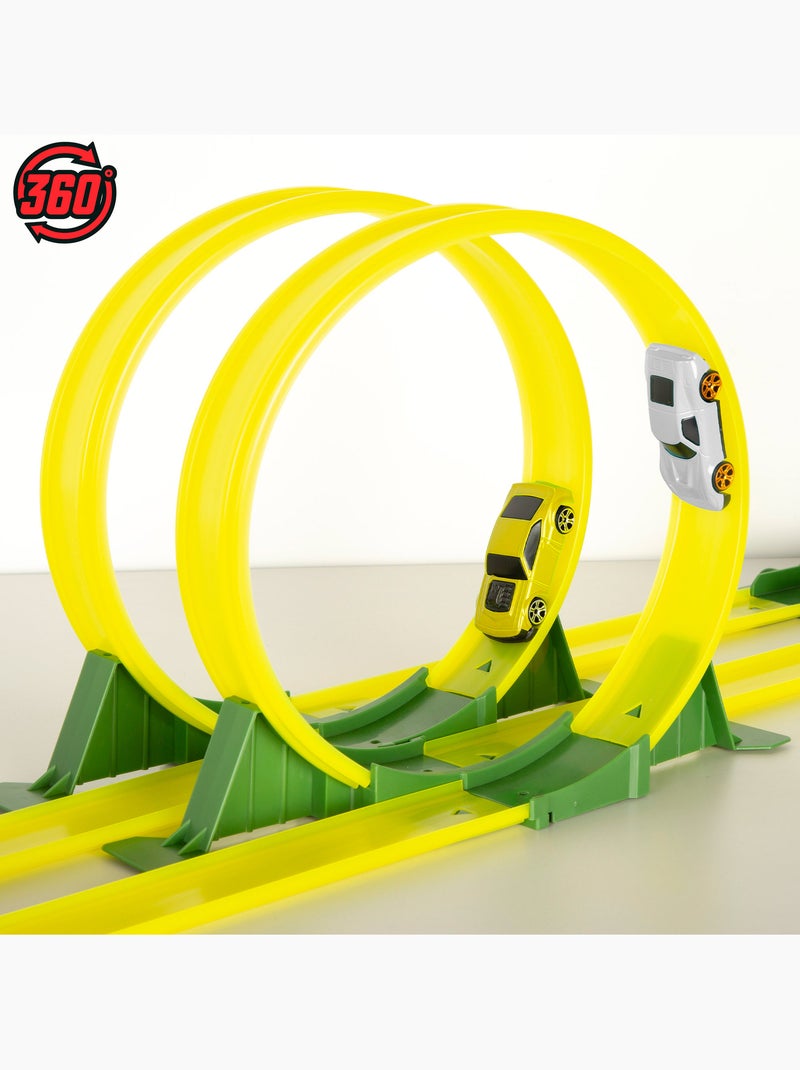 Circuit de voitures dinosaures avec double lanceur et deux voitures teamsterz N/A - Kiabi