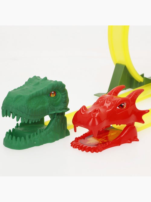 Circuit de voitures dinosaures avec double lanceur et deux voitures teamsterz - Kiabi Circuit de voitures dinosaures avec double lanceur et deux voitures teamsterz - Kiabi