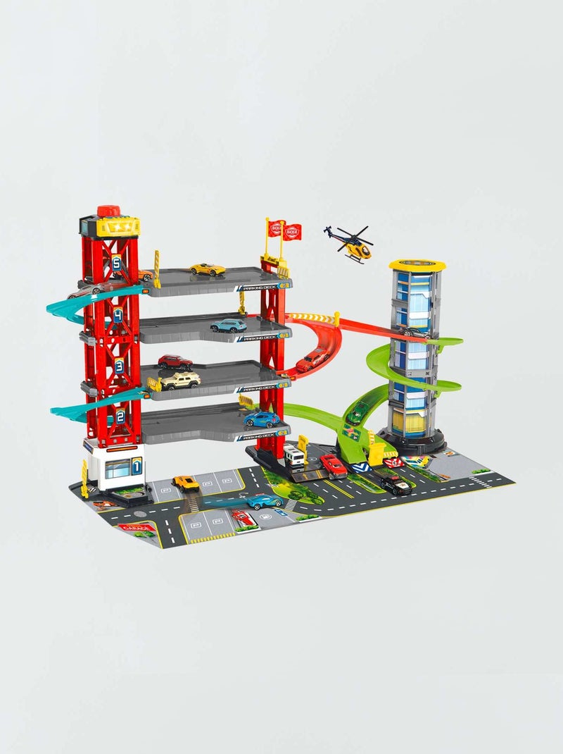Circuit et garage de voitures multicolore - Kiabi