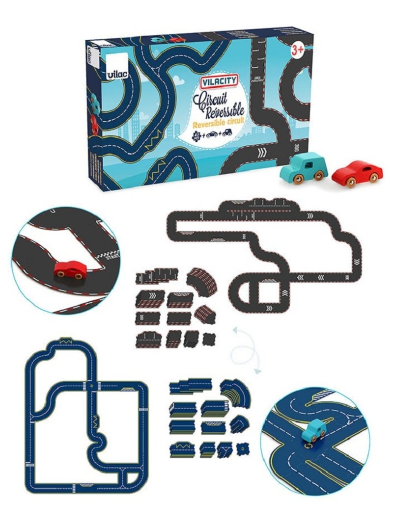Circuit réversible avec 2 voitures Noir - Kiabi