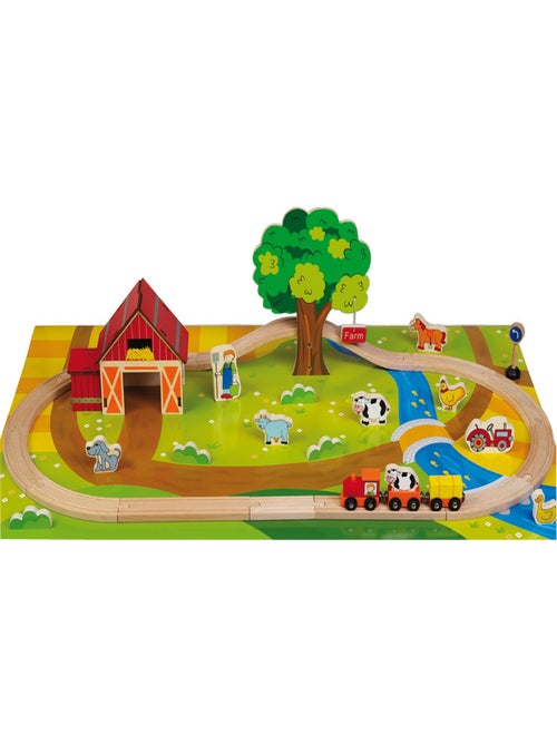 Circuit train en bois + 3 ans ferme avec animaux et accessoires jouet enfant - Kiabi Circuit train en bois + 3 ans ferme avec animaux et accessoires jouet enfant - Kiabi