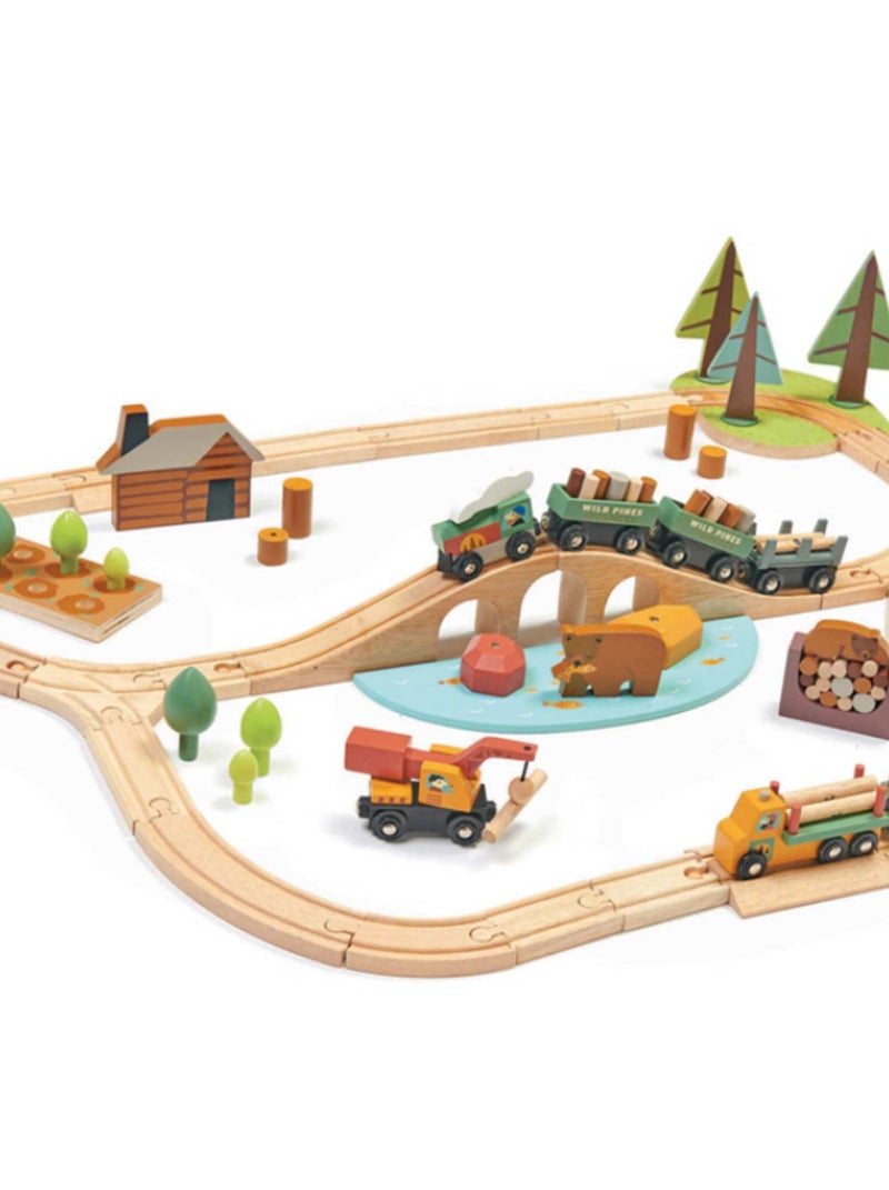 Circuit train en bois Pins sauvages (30 pièces) N/A - Kiabi