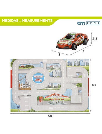 Circuit urbain avec véhicules à friction 1:87 et panneaux de signalisation speed & go