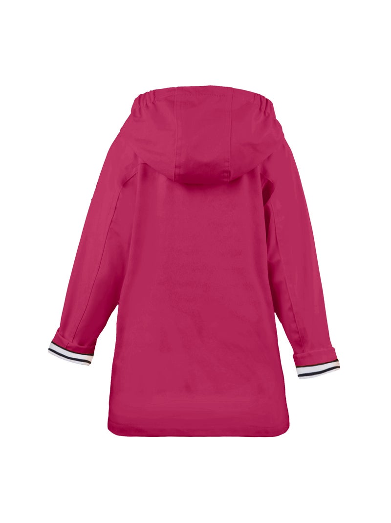 Ciré fille 'Breizh Océan' coupe droite, intérieur rayé Rose fushia - Kiabi