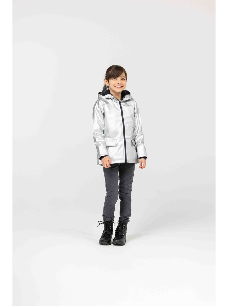 Ciré fille imperméable doublé polaire - terre de marins Argent - Kiabi