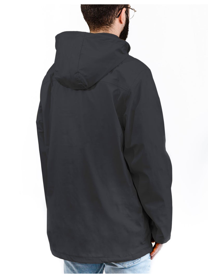 Ciré homme 'BREIZH OCEAN', Coutures et zip étanches, Doublure rayée de style marinière. Bleu marine - Kiabi