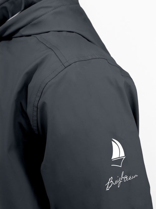 Ciré homme 'BREIZH OCEAN', Coutures et zip étanches, Doublure rayée de style marinière. - Kiabi