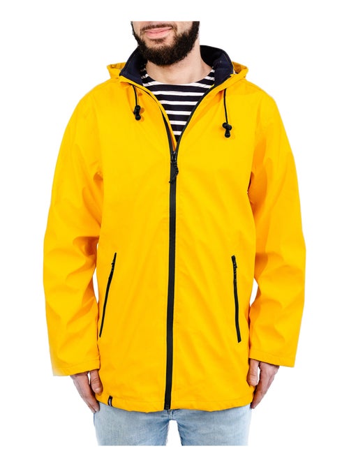 Ciré homme 'BREIZH OCEAN', Coutures et zip étanches, Doublure rayée de style marinière. - Kiabi