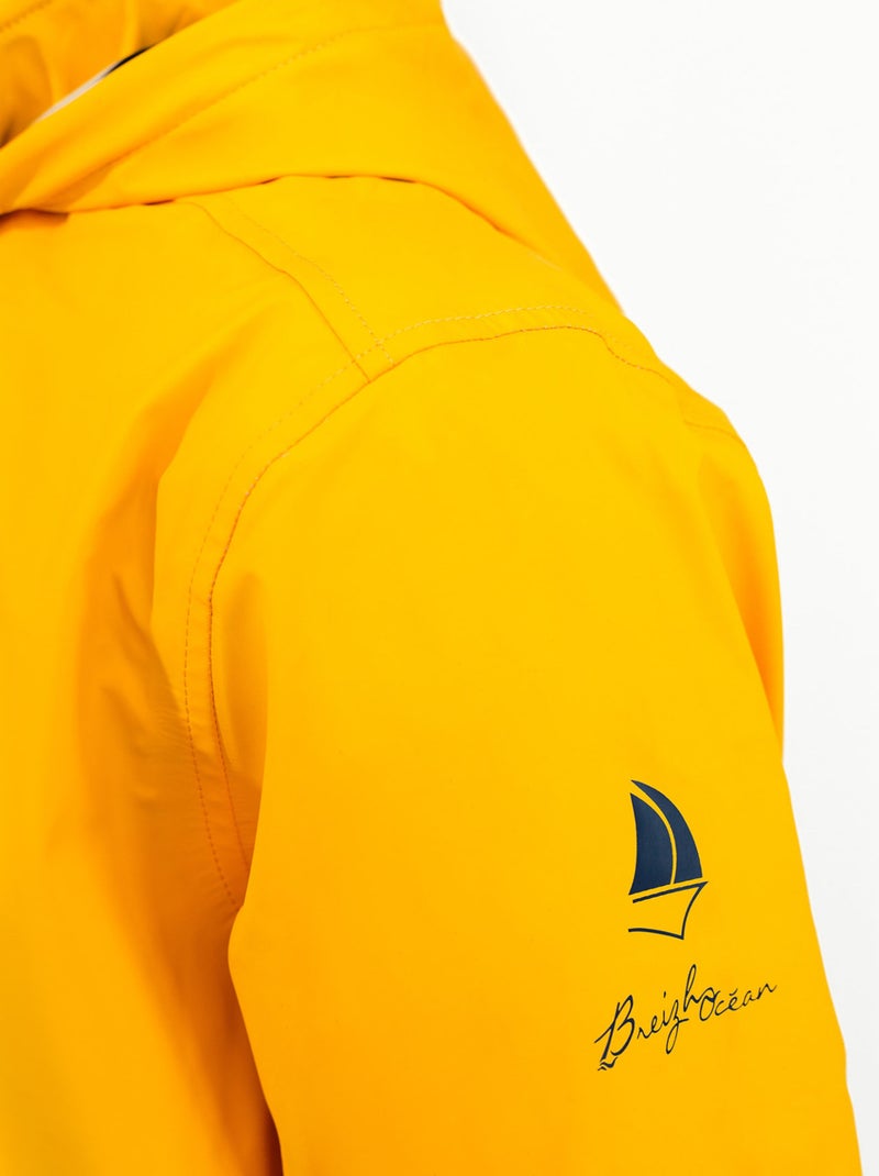 Ciré homme 'BREIZH OCEAN', Coutures et zip étanches, Doublure rayée de style marinière. Jaune - Kiabi