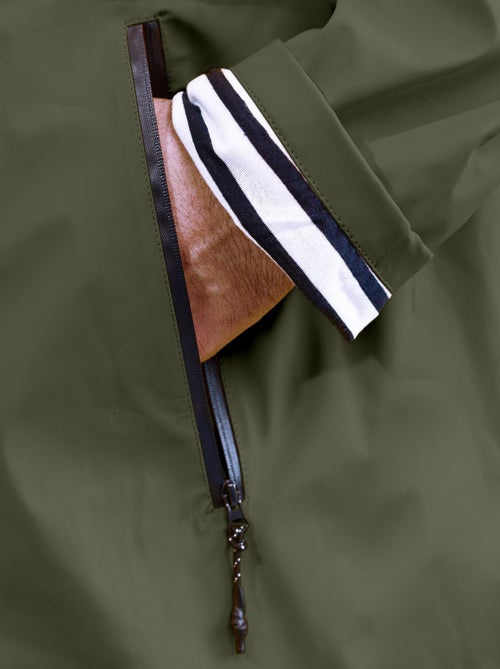 Ciré homme 'BREIZH OCEAN', Coutures et zip étanches, Doublure rayée de style marinière. - Kiabi