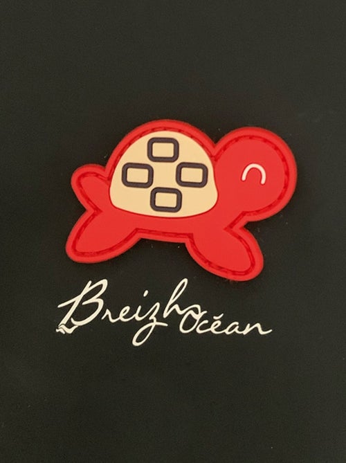 Ciré imperméable bébé avec Capuche 'Breizh Ocean', Poncho Intérieur rayé avec Broderie - Kiabi