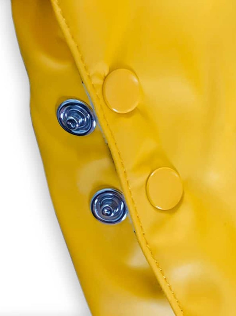 Ciré imperméable bébé avec Capuche 'Breizh Ocean', Poncho Intérieur rayé avec Broderie Jaune - Kiabi